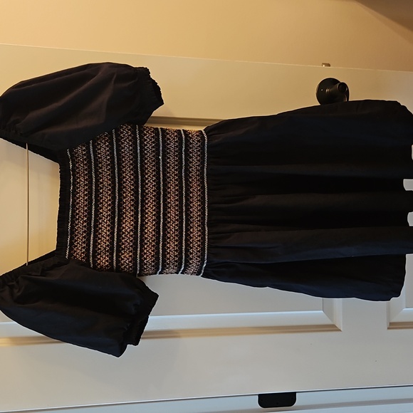 Madewell Poplin Puff-Sleeve Mini Dress, Juliette, Sz M, Boho, Cotton, Preppy - Picture 4 of 10